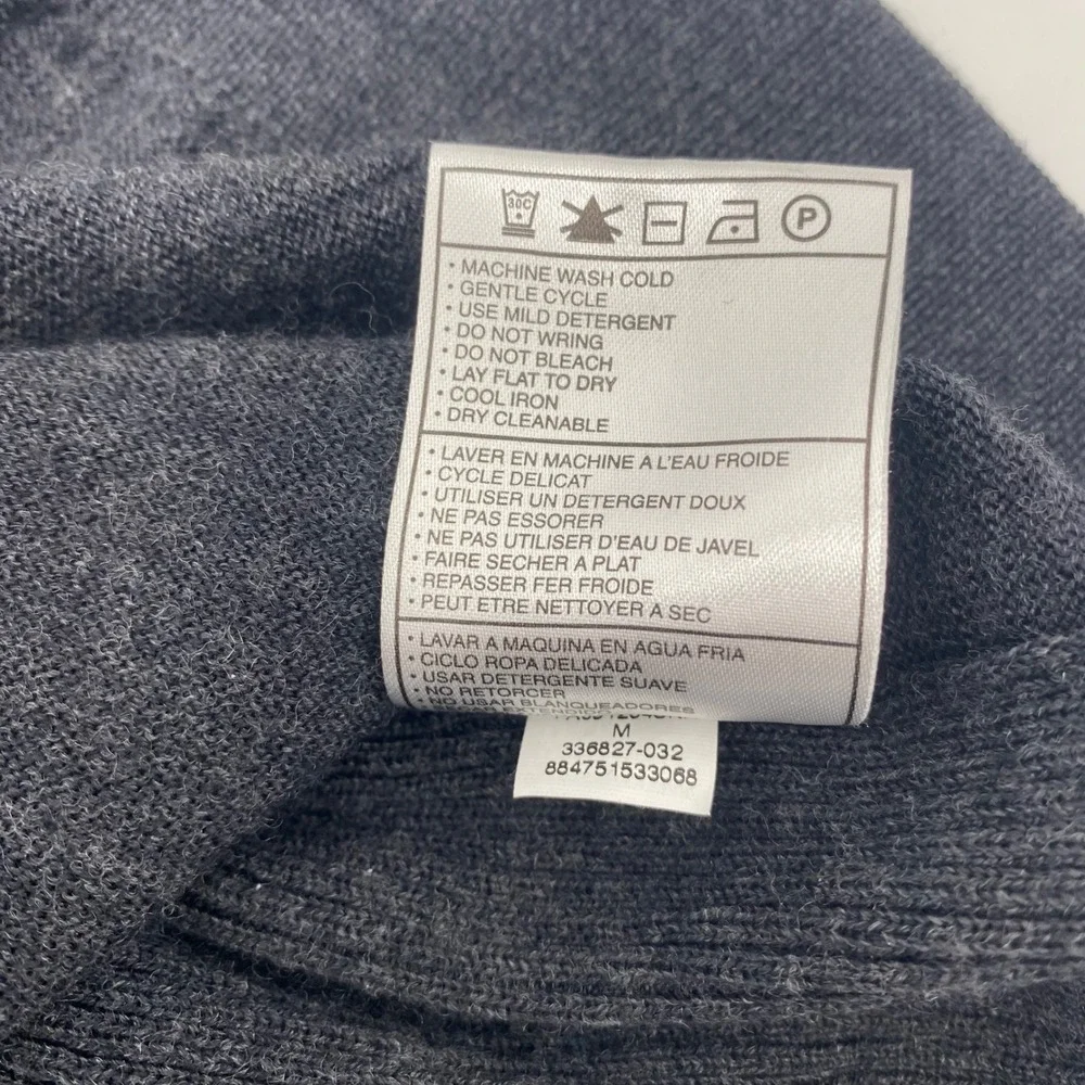 Tiger Woods Collection Sweater Mens Medium Gray‎ Merino Wool Crewneck